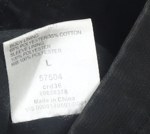 Crafted Men's Black L Military Style Mid-Length Twill Jacket