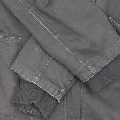 Crafted Men's Black L Military Style Mid-Length Twill Jacket