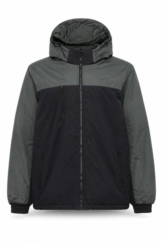 Charles Norton Men's Black L Hooded Windbreaker Jacket Lined Water Resistant