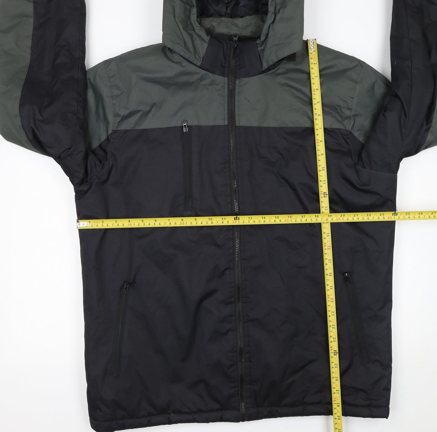 Charles Norton Men's Black L Hooded Windbreaker Jacket Lined Water Resistant