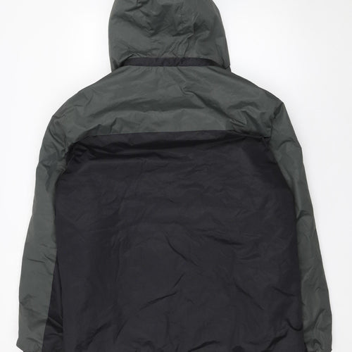 Charles Norton Men's Black L Hooded Windbreaker Jacket Lined Water Resistant