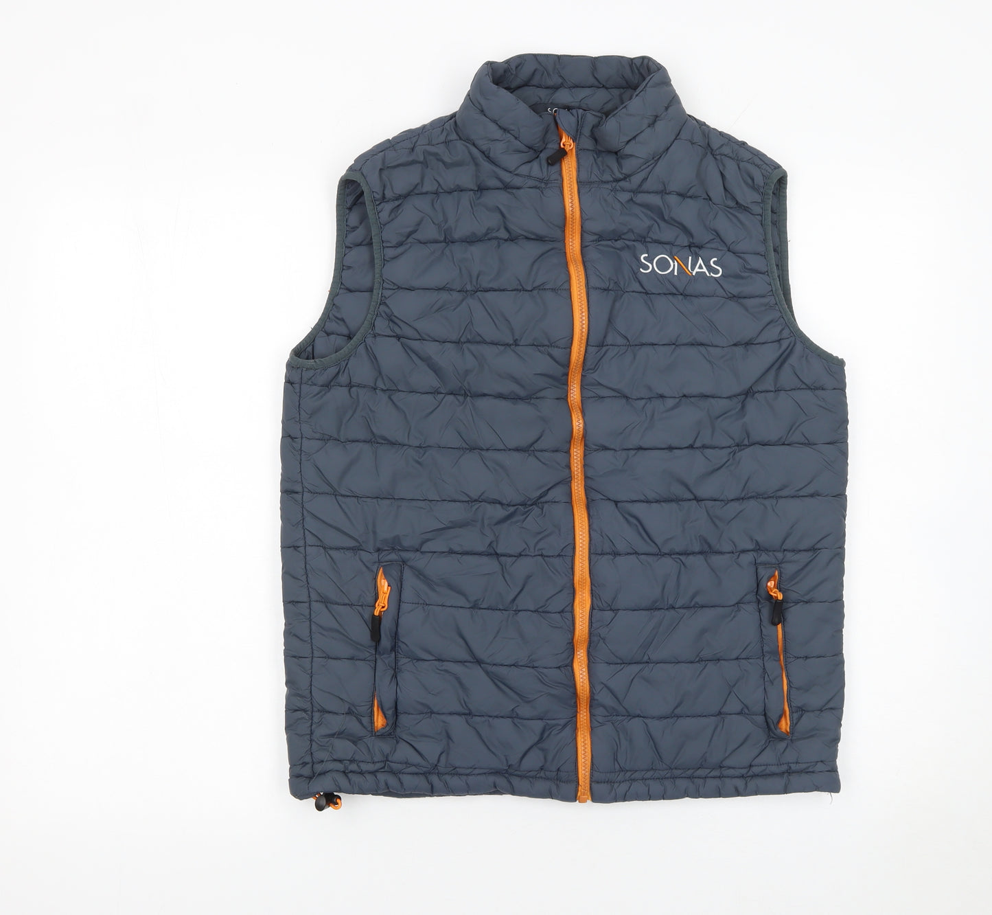 SONAS Men’s Grey Padded Bodywarmer Waistcoat Size S Full Zip Outdoor