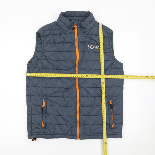 SONAS Men’s Grey Padded Bodywarmer Waistcoat Size S Full Zip Outdoor