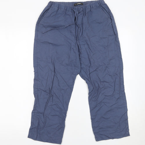 Dunnes Stores Women’s Blue Linen Cotton Drawstring Trousers XS