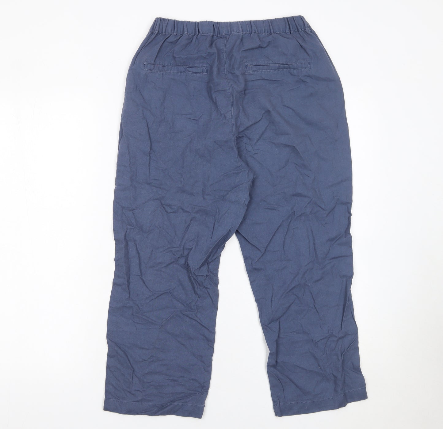 Dunnes Stores Women’s Blue Linen Cotton Drawstring Trousers XS