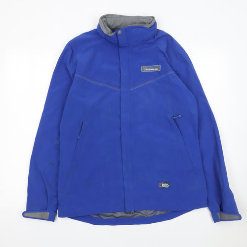HBS Men's Blue Softshell Waterproof Jacket L Windproof Sportswear