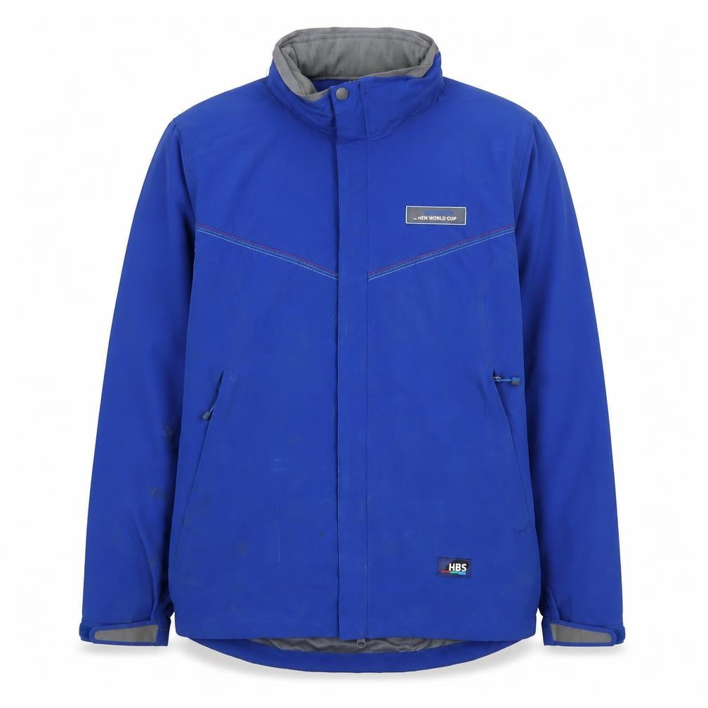Front view of HBS Men's Blue Softshell Waterproof Jacket L Windproof Sportswear