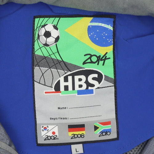 HBS Men's Blue Softshell Waterproof Jacket L Windproof Sportswear
