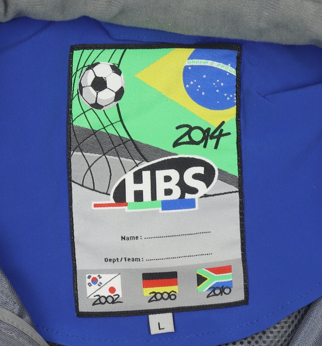 HBS Men's Blue Softshell Waterproof Jacket L Windproof Sportswear