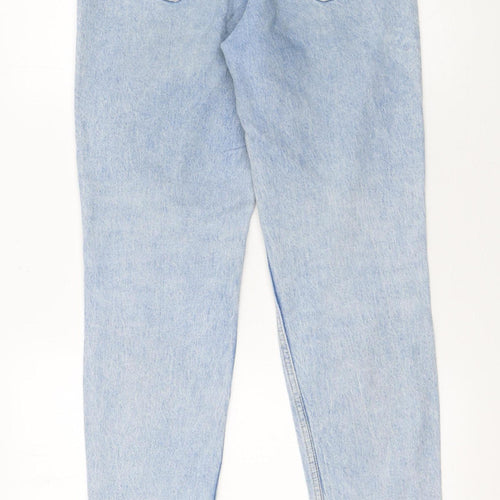 Zara Womens Blue High Rise Mom Jeans Size 10 Relaxed Fit Denim