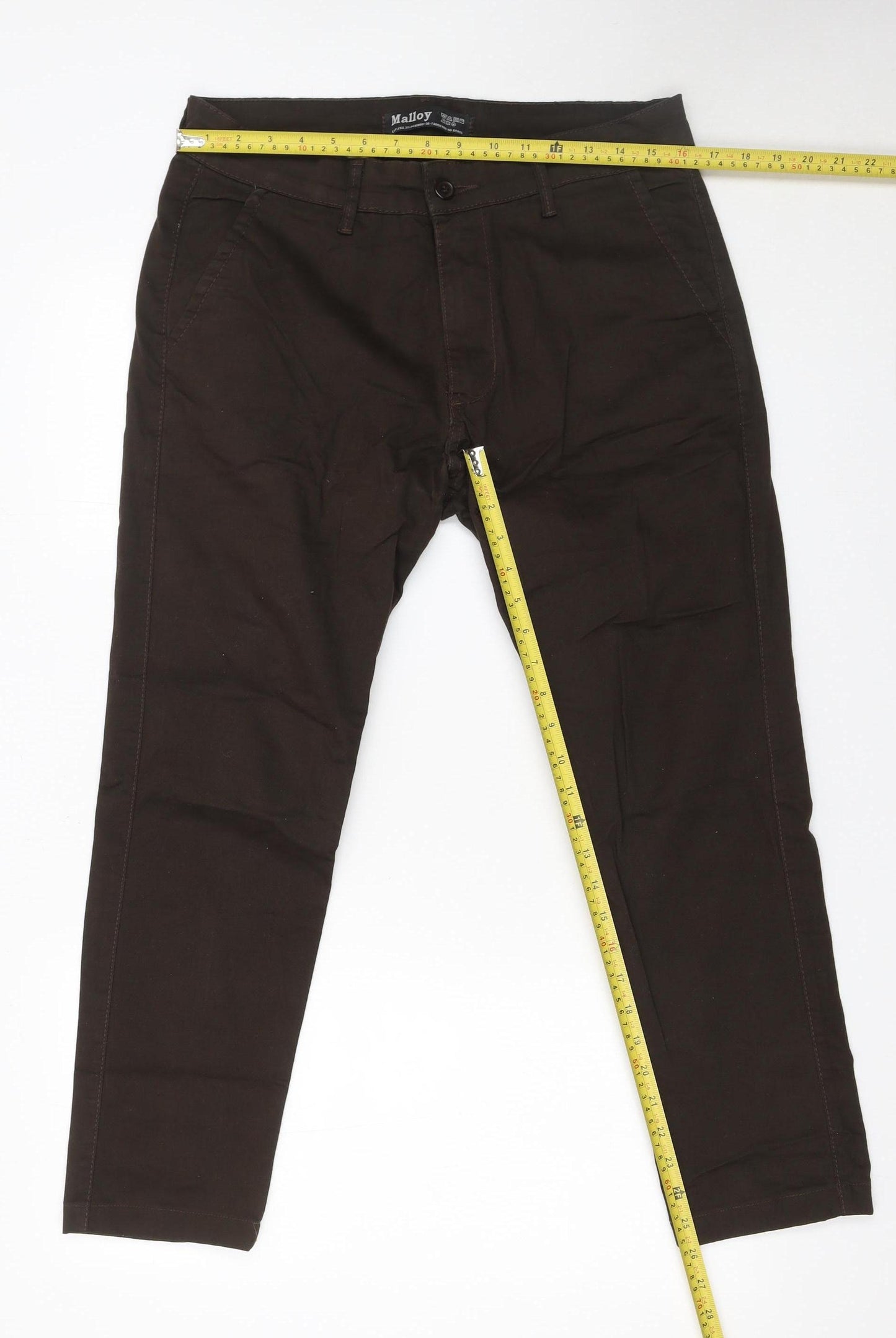 Malloy Women’s Brown Chino Trousers Size 12 Stretch Cotton Blend