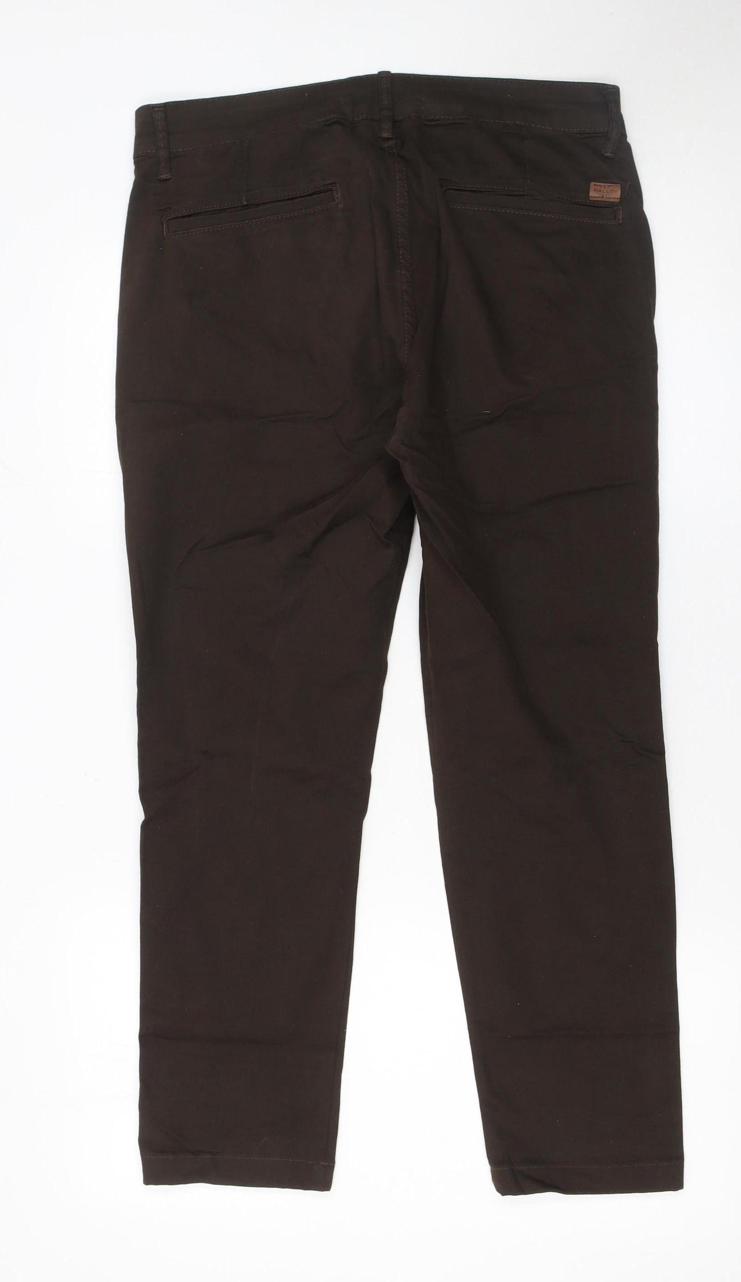 Malloy Women’s Brown Chino Trousers Size 12 Stretch Cotton Blend
