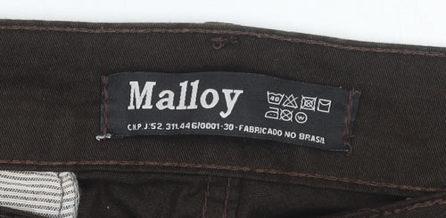 Malloy Women’s Brown Chino Trousers Size 12 Stretch Cotton Blend