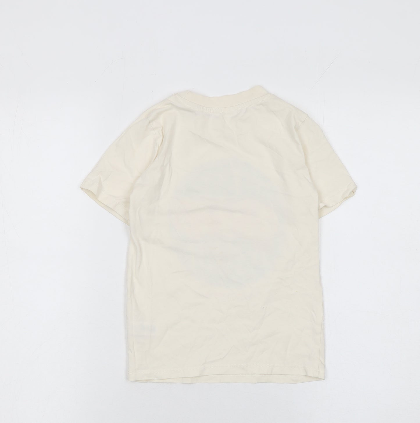 Dunnes Stores Boys Beige Skateboard Graphic Cotton T-Shirt 5-6 Years