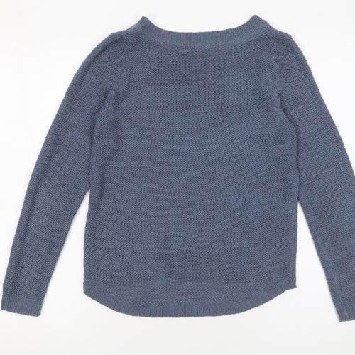 ONLY Womens Blue XS Chunky Knit Pullover Jumper