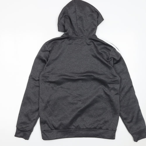 Adidas Boys Grey & White 1/4 Zip Hoodie Sweatshirt 13-14 Years