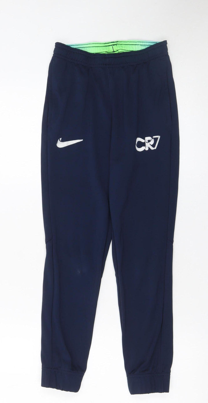 Nike CR7 Boys Blue Jogger Trousers M 137-147cm Dri-Fit Polyester
