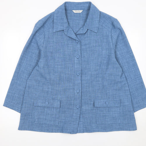 David Nieper Women's Blue Size 22 Woven Polyester Blazer Jacket