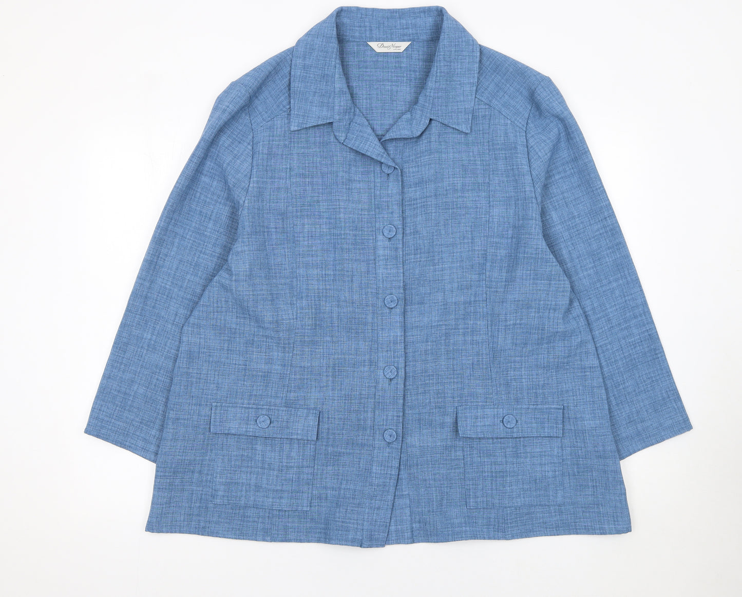 David Nieper Women's Blue Size 22 Woven Polyester Blazer Jacket