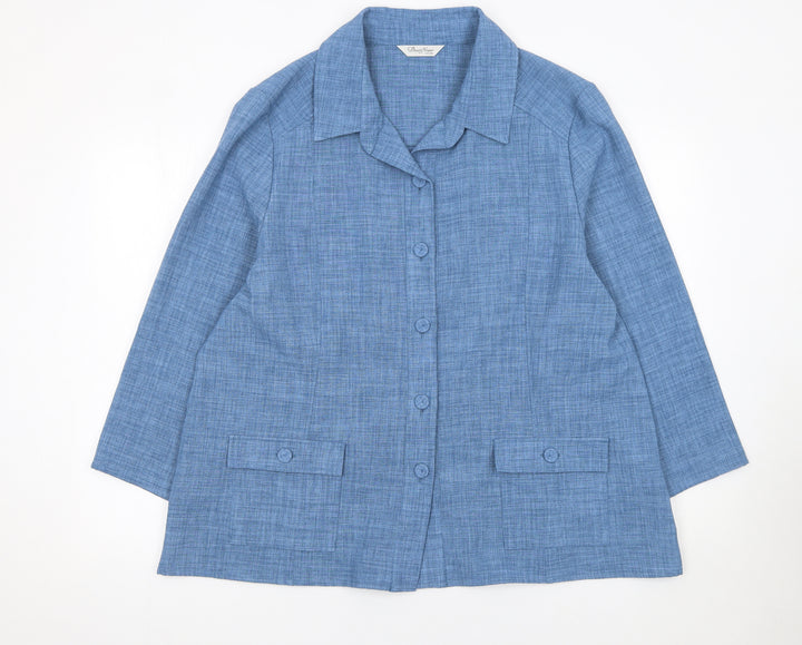 David Nieper Women's Blue Size 22 Woven Polyester Blazer Jacket