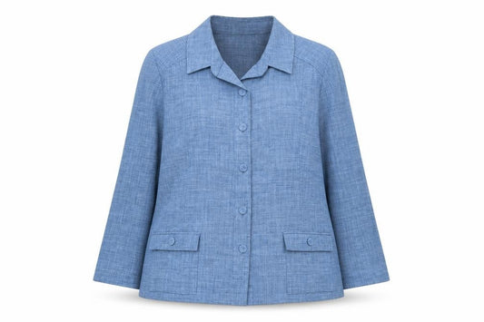 Front view of David Nieper Women's Blue, size 22, Woven Polyester Blazer Jacket