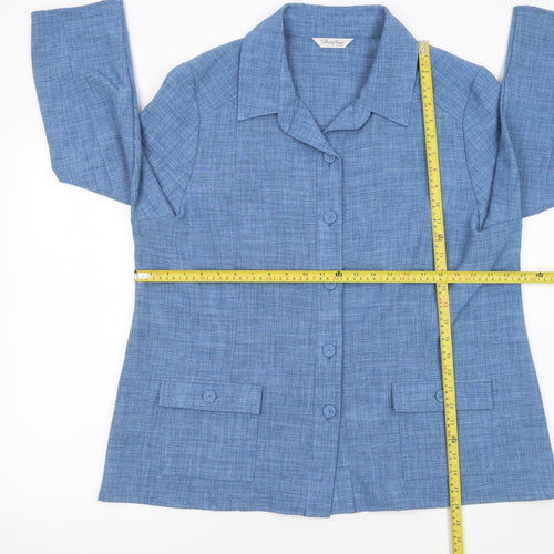 David Nieper Women's Blue Size 22 Woven Polyester Blazer Jacket