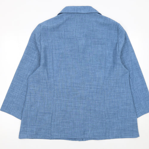 David Nieper Women's Blue Size 22 Woven Polyester Blazer Jacket