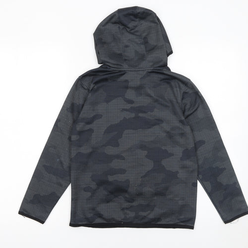 Old Navy Boys Black Camouflage Pullover Active Hoodie Size 8 Years