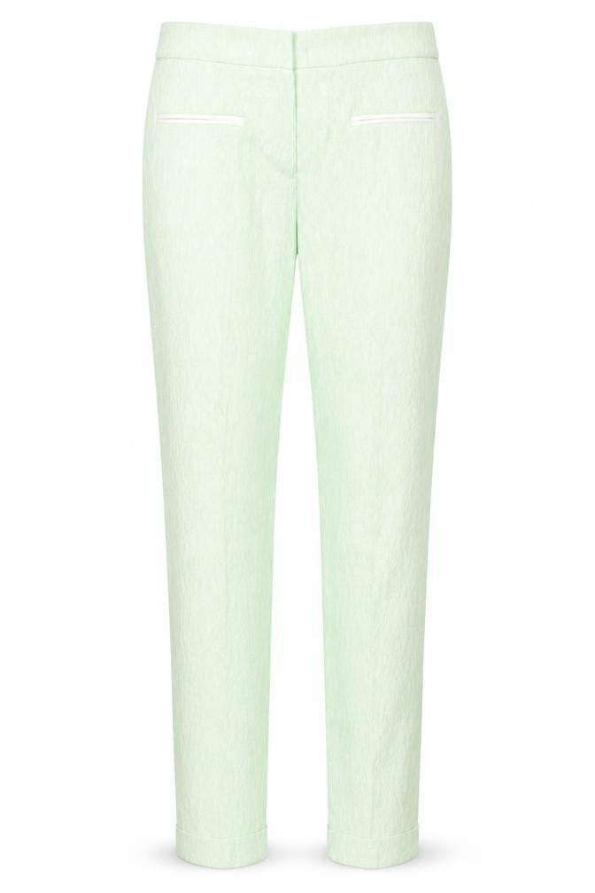 Front view of Zara Basic Women Green Slim Fit Trousers XS