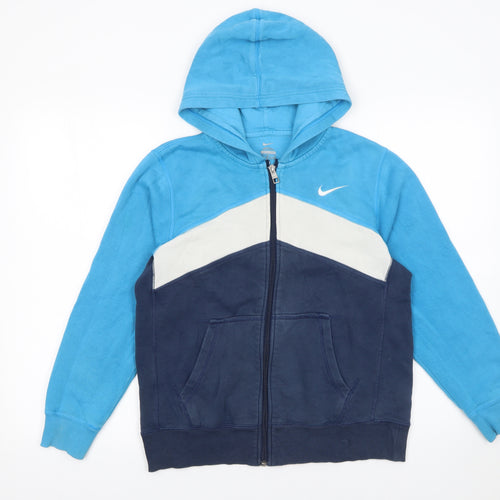 Nike Boys Blue Colourblock Full Zip Hoodie 12-13 Years