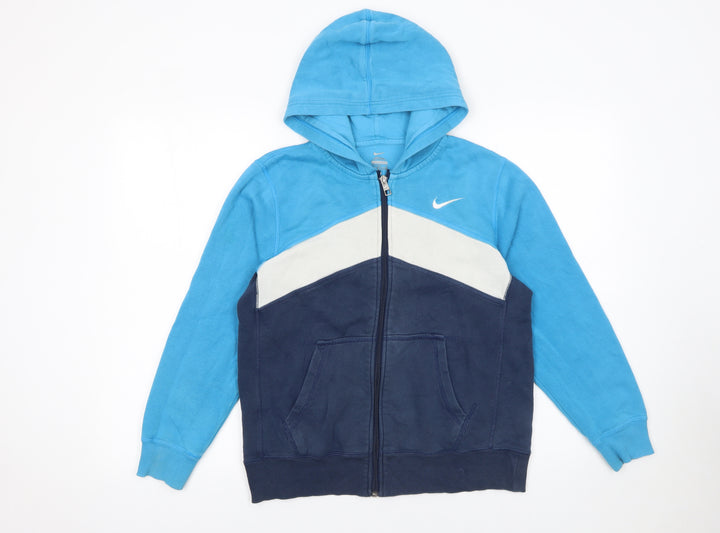Nike Boys Blue Colourblock Full Zip Hoodie 12-13 Years