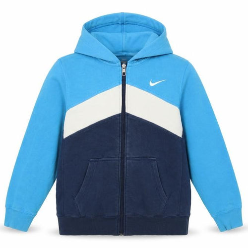Nike Boys Blue Colourblock Full Zip Hoodie 12-13 Years