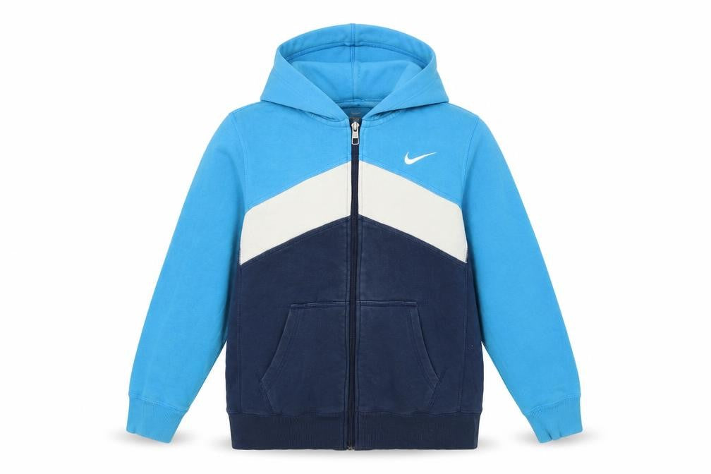 Nike Boys Blue Colourblock Full Zip Hoodie 12-13 Years