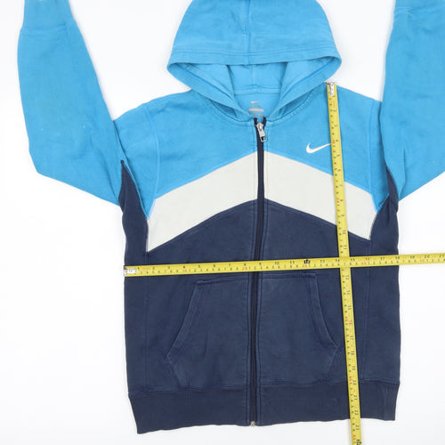 Nike Boys Blue Colourblock Full Zip Hoodie 12-13 Years