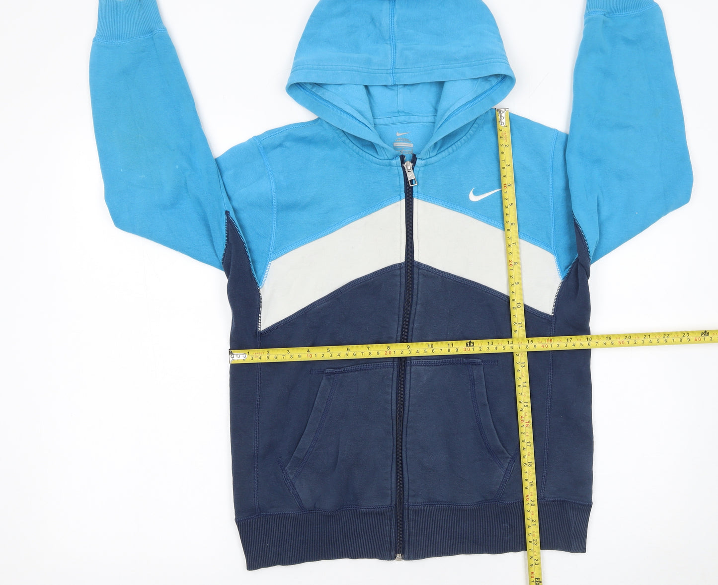 Nike Boys Blue Colourblock Full Zip Hoodie 12-13 Years