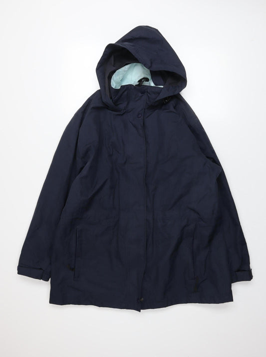 Regatta Women's Blue Waterproof Hooded Rain Jacket Size 16