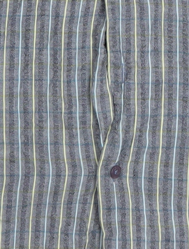 Olly & Co Men’s Blue Striped Cotton Short Sleeve Button-Up Shirt XL