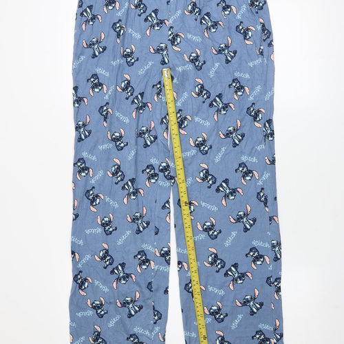 Disney Girls Blue Stitch Pyjama Pants 13-14 Years Cotton Blend Loungewear