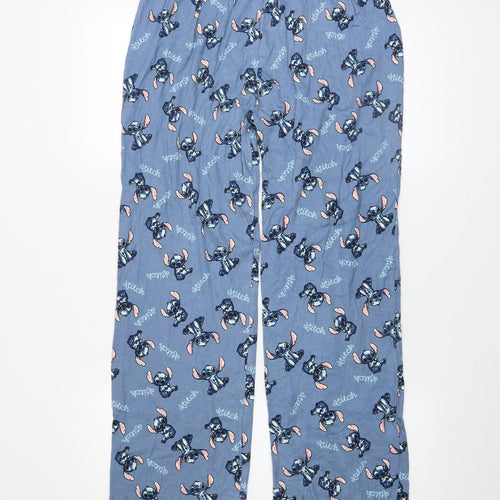 Disney Girls Blue Stitch Pyjama Pants 13-14 Years Cotton Blend Loungewear
