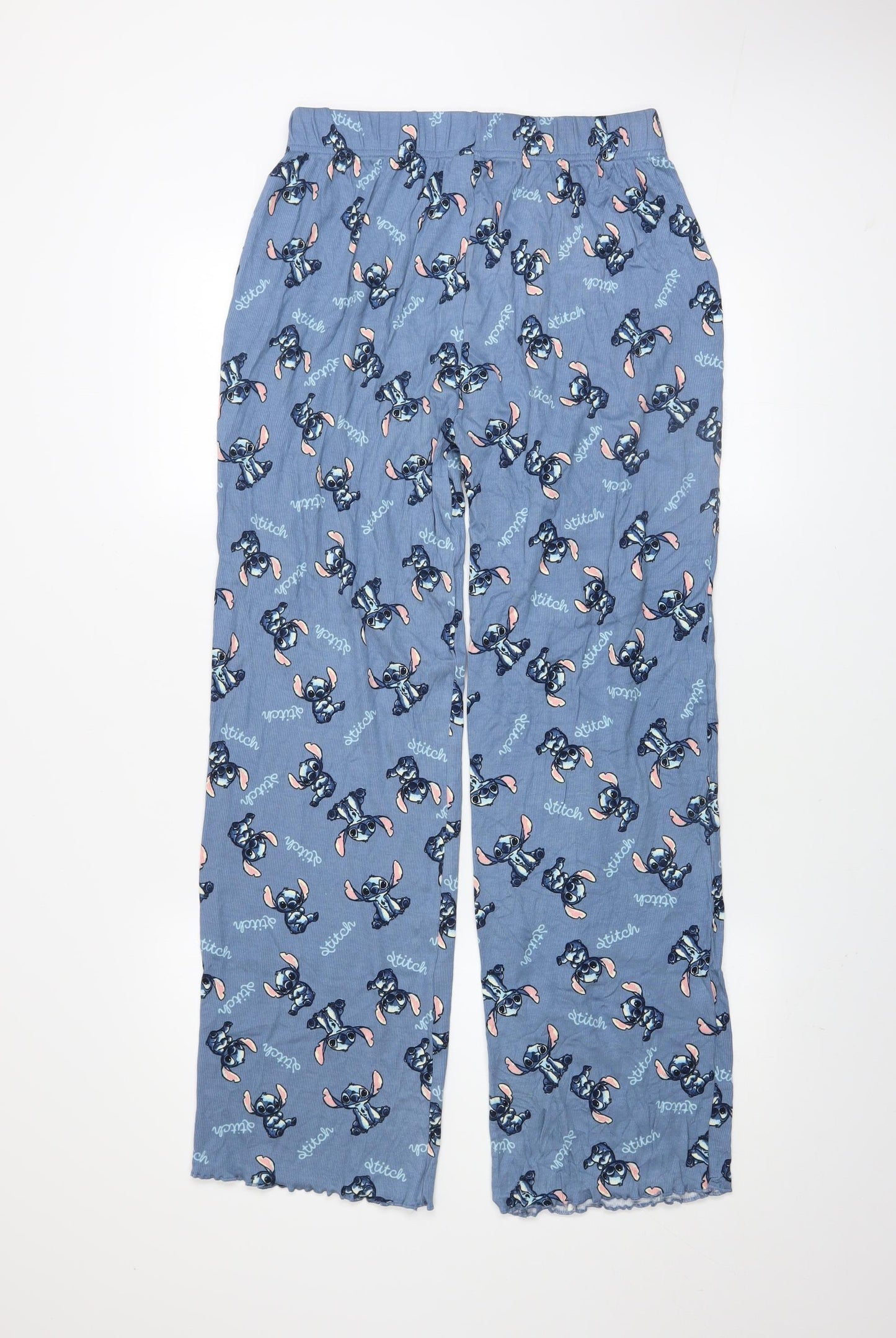 Disney Girls Blue Stitch Pyjama Pants 13-14 Years Cotton Blend Loungewear