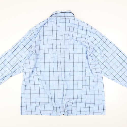Dunnes Stores Men Blue Check Cotton Long Sleeve Pyjama Top 2XL