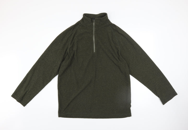 Trespass Men's Green XL 1/4 Zip Fleece Sweatshirt