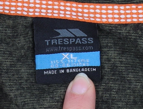 Trespass Men's Green XL 1/4 Zip Fleece Sweatshirt