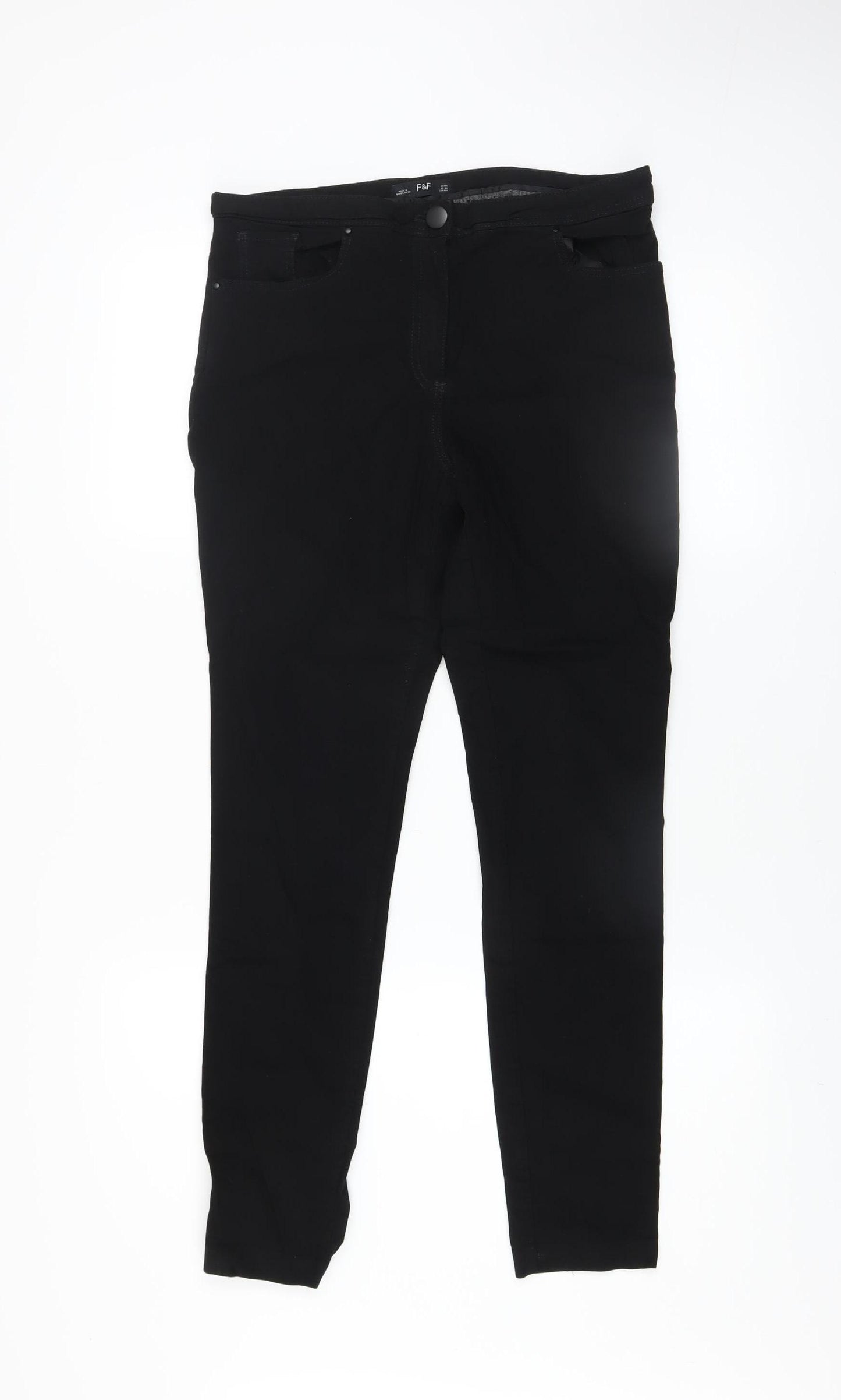 F&F Women Black Size 12 Skinny Jeans Stretch Mid Rise