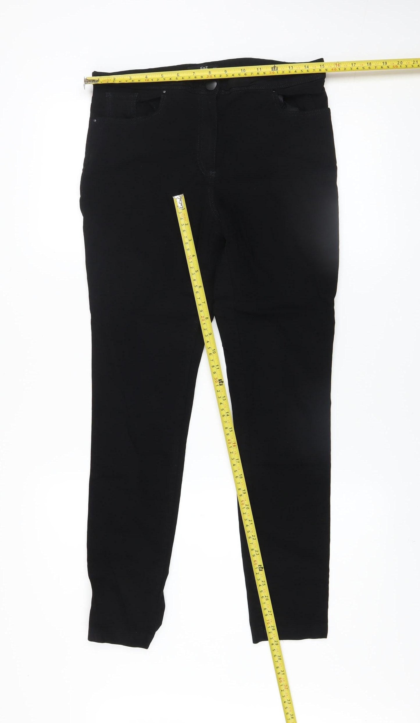 F&F Women Black Size 12 Skinny Jeans Stretch Mid Rise