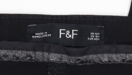 F&F Women Black Size 12 Skinny Jeans Stretch Mid Rise