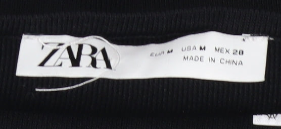 ZARA Women Black Cropped Sleeveless Knit Tank Top M
