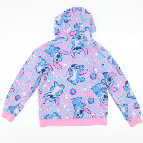 Primark Girls Pink Stitch Hoodie 11-12 Years Fleece Pullover Graphic Sweatshirt