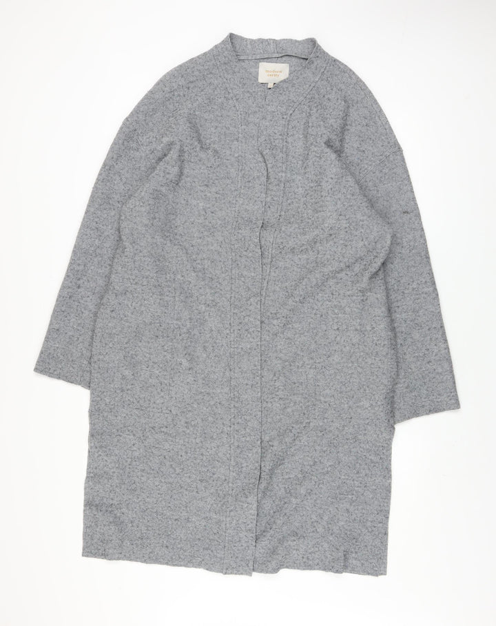 Modern Rarity Women Grey Wool Blend Mid-Length Coatigan M
