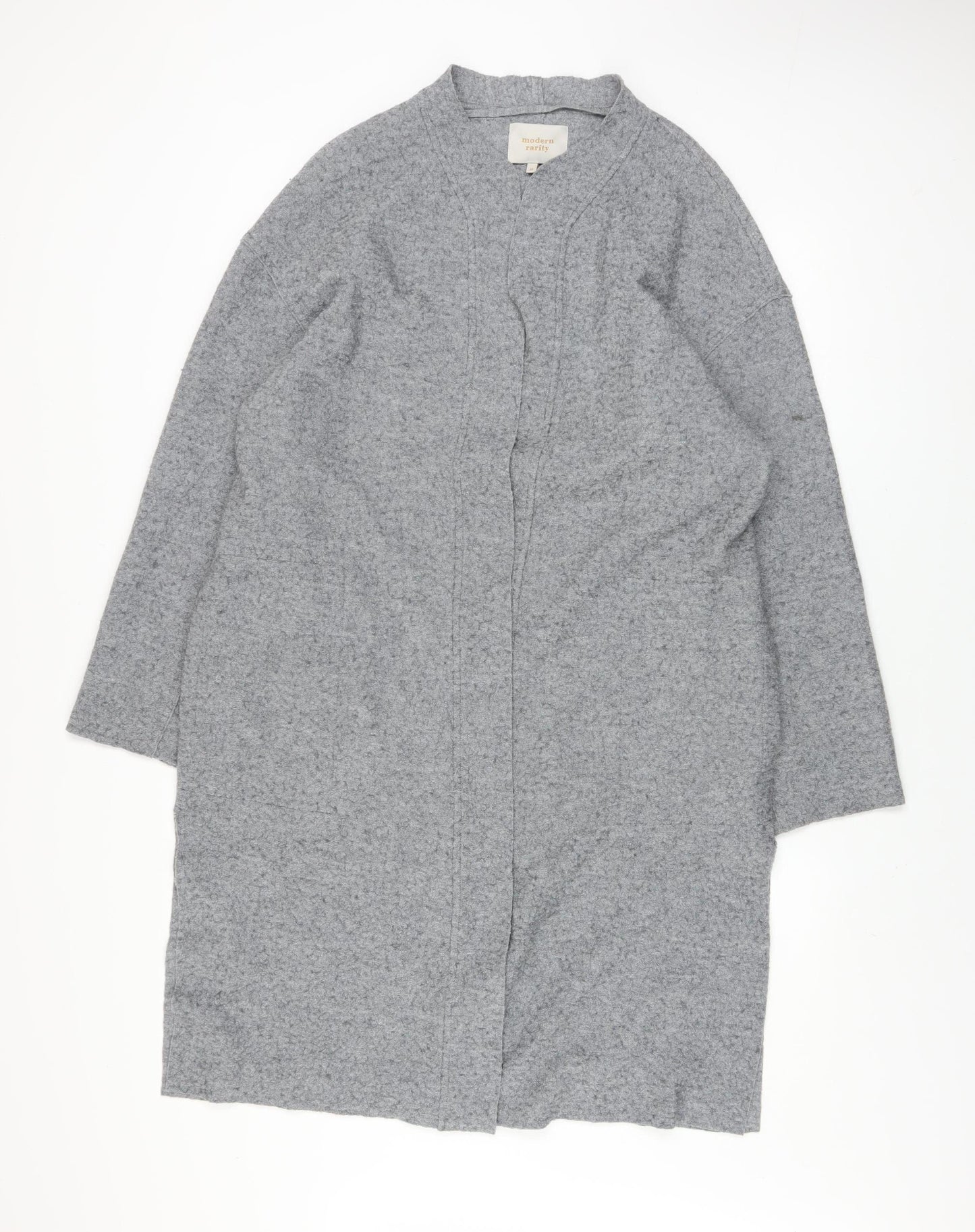 Modern Rarity Women Grey Wool Blend Mid-Length Coatigan M